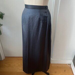 Vintage VIVIENNE TAM Gunmetal Silver 90's  Y2K Maxi Skirt size 1 (Small)